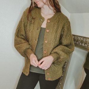 Vintage Kosugi Olive Cardigan Sweater